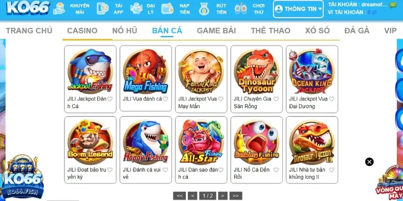 Bet thủ được thỏa thích chọn game