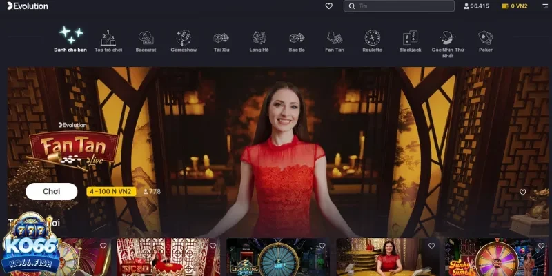 Live Casino của Evolution tiếng tăm
